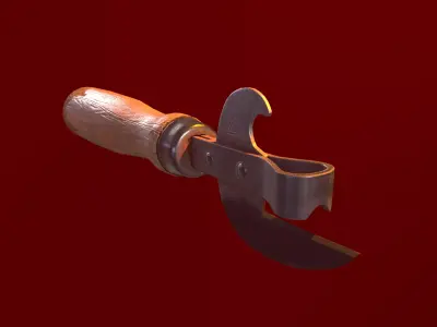 Can opener Low-poly 3D model get