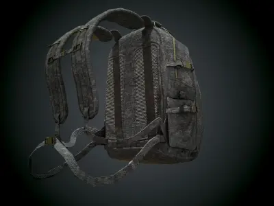 Tactical Back Pack Game Asset Low-poly 3D model