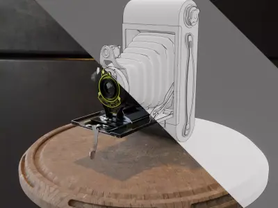 Camera Kodac No2 old model Low-poly 3D model