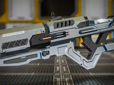 Sci-fi gun 3D model 2