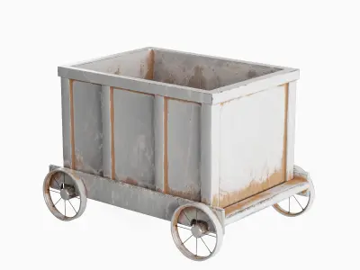 Old Mining Trolley 05 Low-poly 3D model