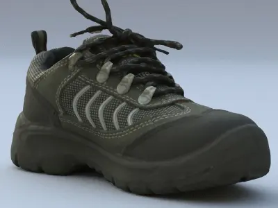 Sneaker High Poly pair of work shoes 3D model