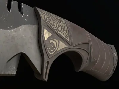 hunting knife Low-poly 3D model 7