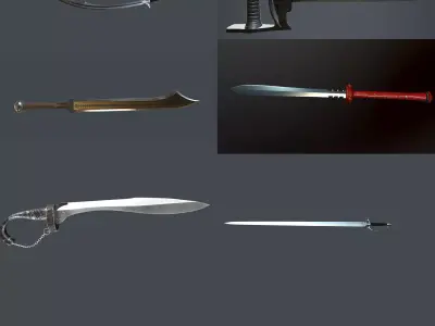 Medieval swords  for  games 3D model