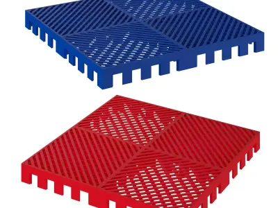 Modular plastic flooring for garages 2 3D model
