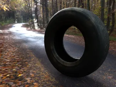 PBR Textured Low Poly Dirty Tire Game Ready Asset 3D Model Low-poly 3D model