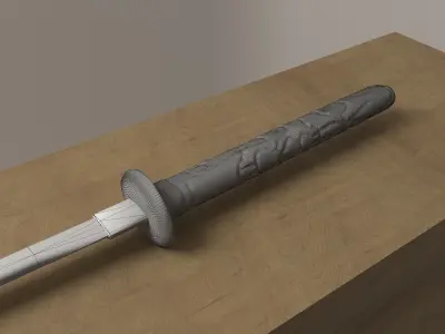 Katana samurai sword Free low-poly 3D model buy