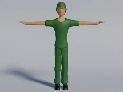 Soldier character for game ANIMATIONS INCLUDED Free 3D model