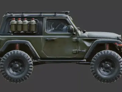 Military Tactical Off-Road 3D Model V03 Low-poly 3D model