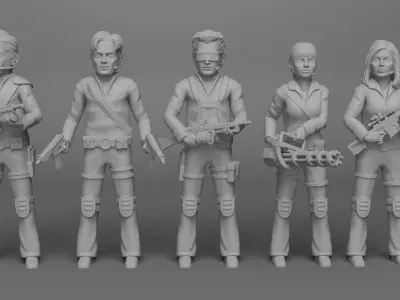 The Team America Military Outfit plus two characters pack 3D print model