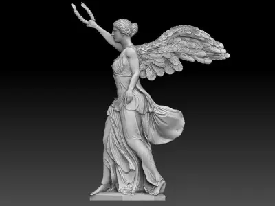 Winged Victory of Samothrace nike reconstruction CNC relief  3D print model