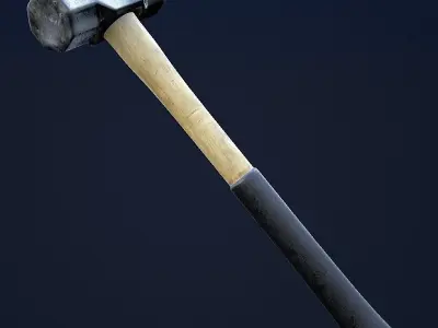 Sledge Hammer 1 Plus 1 PBR Game Ready Low-poly 3D model