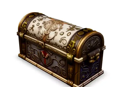 Ornate Treasure Chest 3D Model Low-poly 3D model