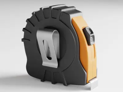 Tape measure or Retractable Tape Low-poly 3D model