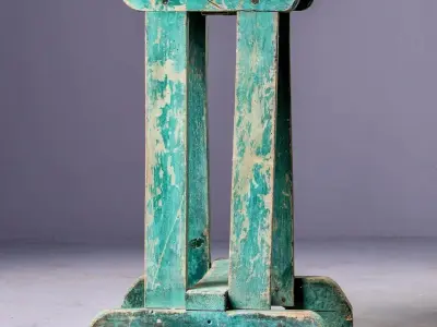 Early 20th Century Side Table with Original Paint 3D model