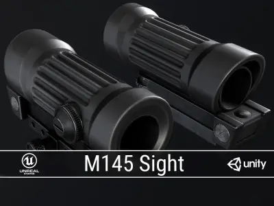 PBR Tactical Sights Pack Low-poly 3D model