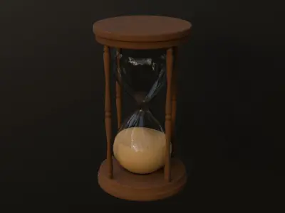 Wooden Hourglass Low-poly 3D model