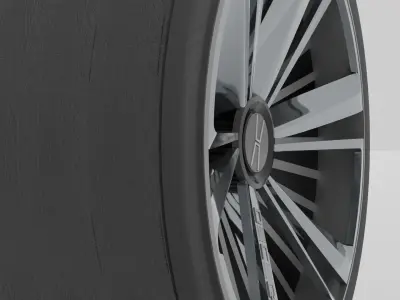 Modern wheel Free low-poly 3D model
