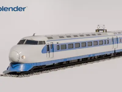 Shinkansen 0 Series  Low-poly 3D model