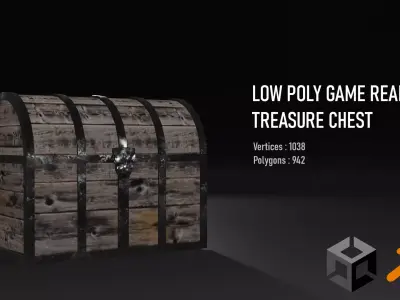 Treasure Chest Low-poly 3D model