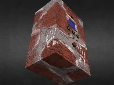 Rusty control box Low-poly 3D model