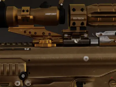 FN SCAR-L 3D model Low-poly 3D model