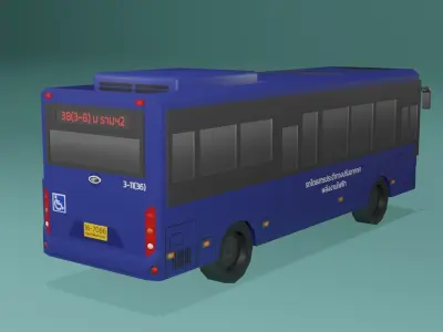 NEX-MINEBUS Blue Thai bus Low poly Low-poly 3D model