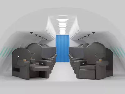 Cartoon Airplane First Class Cabin Interior 3D model