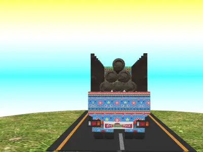 Indian Truck Model 8 Low-poly 3D model
