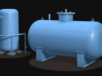 Oil and gas tank 3D model