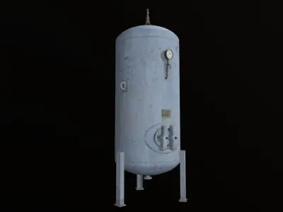 Old Industrial Steam Boiler Barrel Low-poly 3D model
