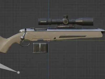 Steyr Scout Sniper Rifle Low-poly 3D model