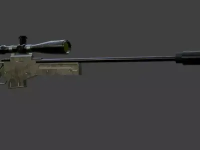 AWM Sniper-Rifle Low Poly 3D Model Low-poly 3D model