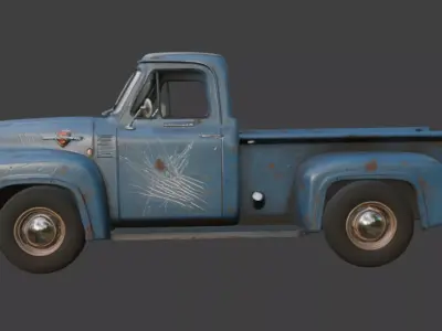 Old scratched truck 3d model 3D model