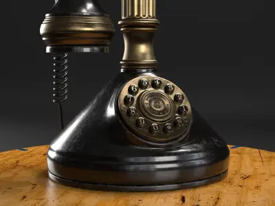 Candlestick Telephone - Roman Column 1897 - Hero Asset 3D model