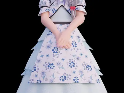 Little Girl - Fully Rigged Low-poly 3D model