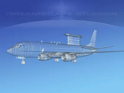 Boeing E-8 Posiedon AEWS NATO 3D model