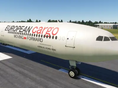Airbus A340-600 European Cargo 3D model Low-poly 3D model