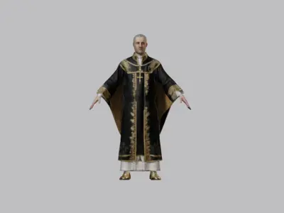 Medieval Catholic Priest 3D Model 3D model