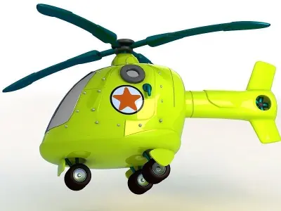 Cartoon helicopter Toy q helicopter cartoon helicopter 3D model