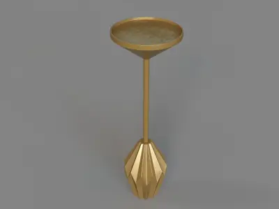 Faceted Brass Drink Table Antique Brass 3D model