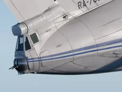 Iliouchine Il-76 Fully-Rigged Animated Game Ready Low-poly 3D model