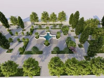 public park-Private Park Landscape 3D model 17