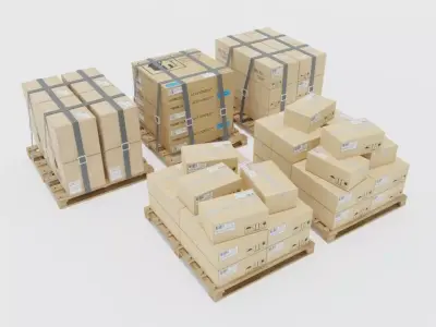 Cardboxes Warehouse Free 3D model
