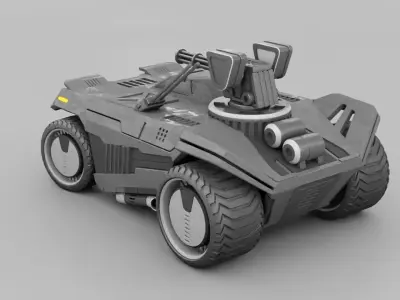 Military mega truck  rigged vehicle 3D model