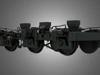 Locomotive 3-Axle Trucks - HiAd Truck 3D model
