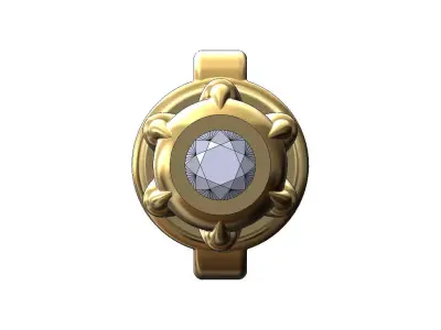 Diamond claw bead vintage stud earring 3D print model