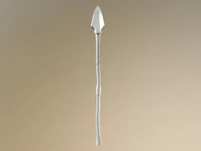 Stylized medieval old spear Free low-poly 3D model
