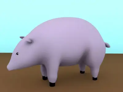 Low poly PIG Free 3D model