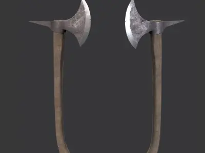 Battle ax Free low-poly 3D model